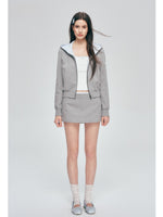 Contrast Hoodie Set