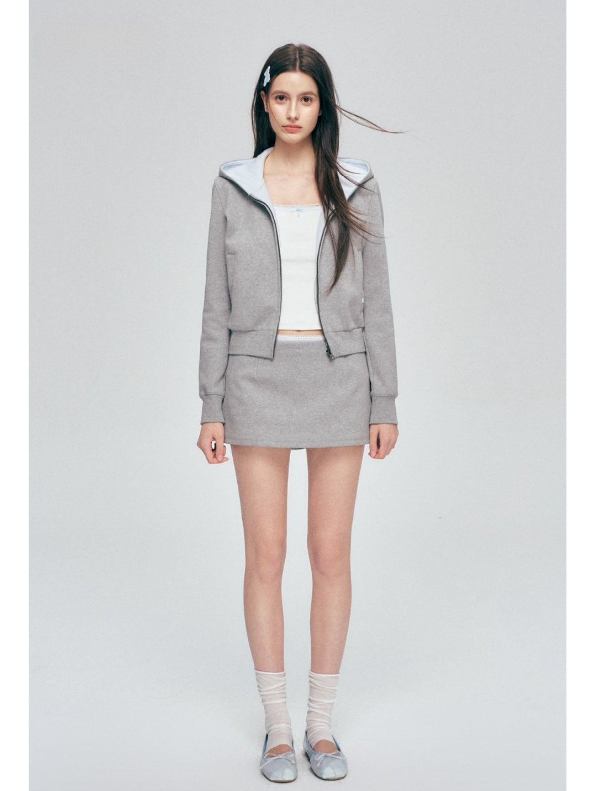 Contrast Hoodie Set