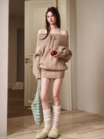 Little Deer Wool Cloud Knit Sweater & Skirt/Shorts Set