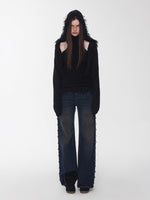 Hooded Faux Fur Knit Set