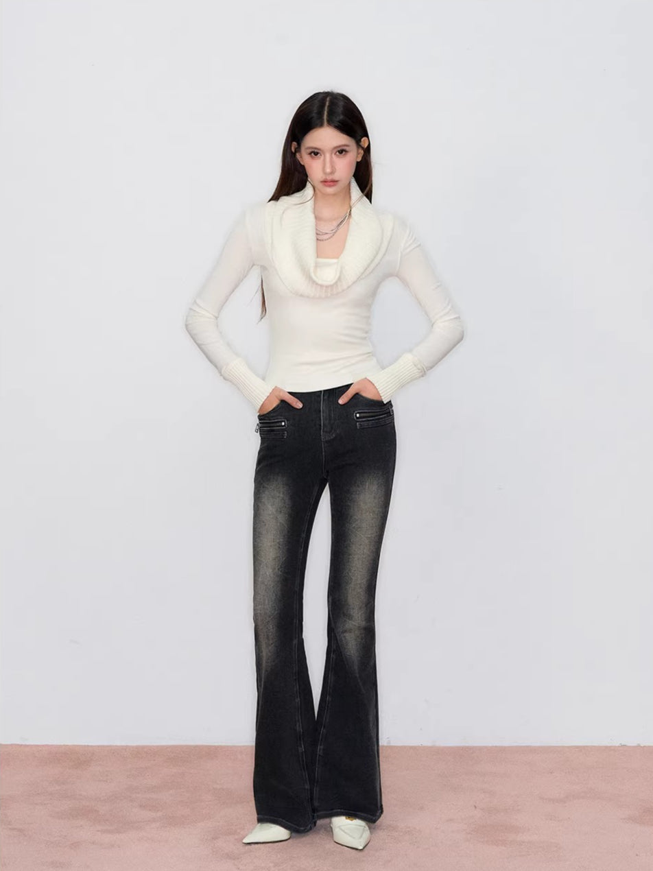 Rose Draped Knit Top