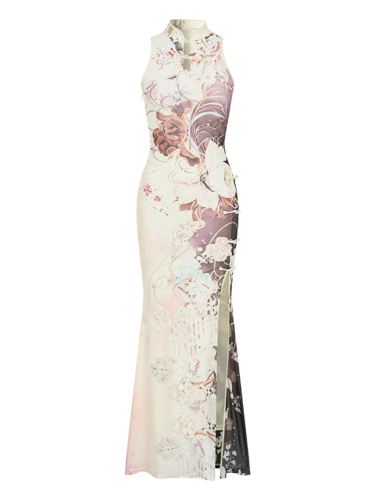 Ink Blossom Qipao Set