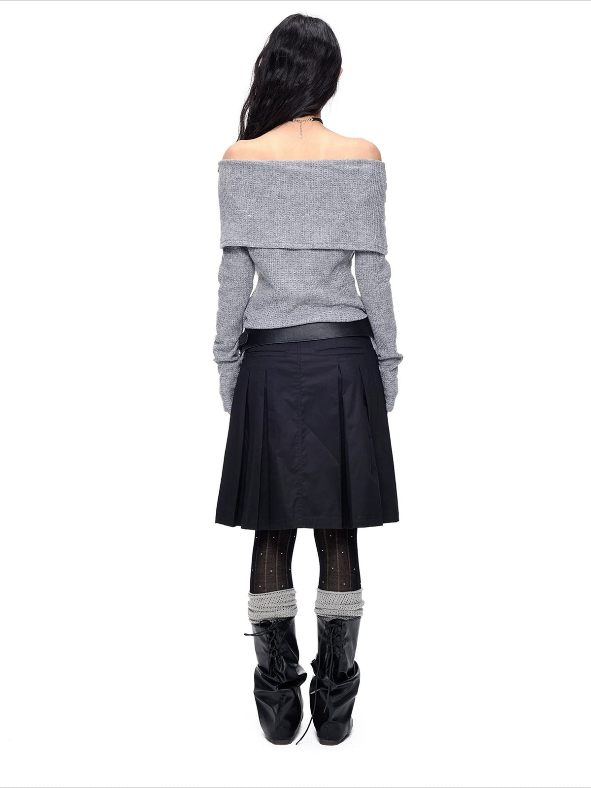Off-Shoulder Knit Sweater