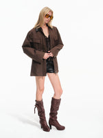 Vintage Contrast Collar Utility Jacket