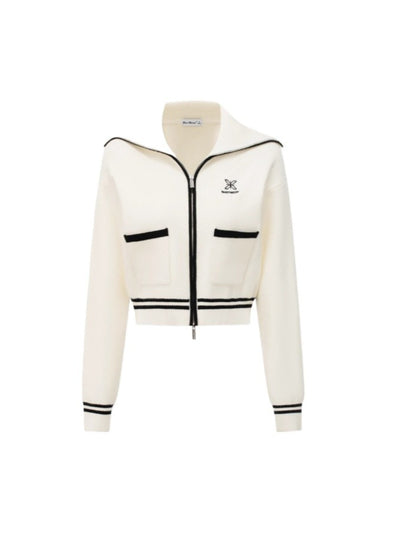 Off-white Contrast Knit Cardigan