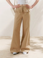 Pleated Wide-Leg Cargo Pants