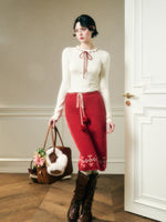 Warm Fabric Color Block Sweater & Skirt Set