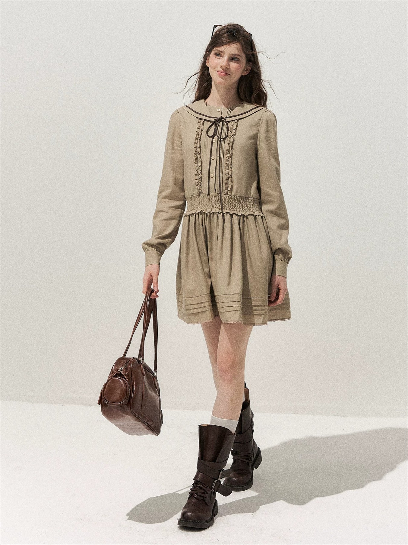 Sailor Collar Shirt Dress