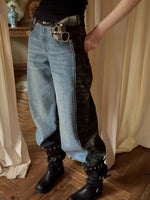 Camo Patchwork Denim Pants