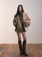 Contrast Splicing Double-Layer Blazer Coat