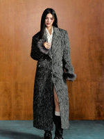 Camel & Brown Detachable Fur Wool Coat