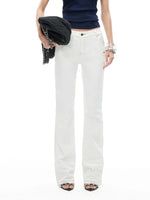 "White" Washed Straight Jeans