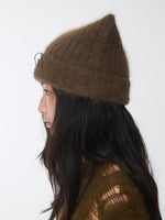 Knitted Cat-Ear Beanie with Hand-Stitched Label