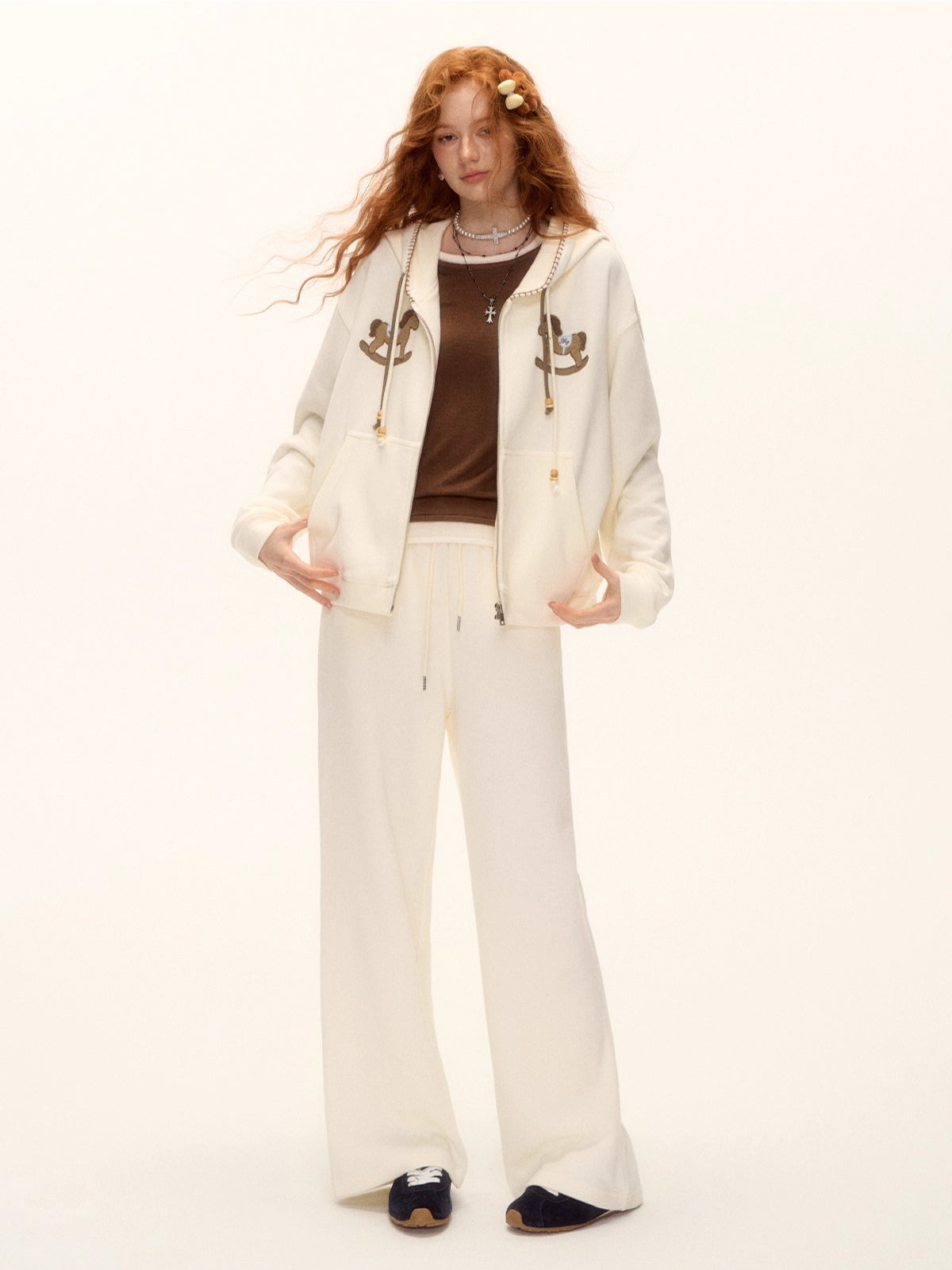 Pony Beaded Hoodie Set