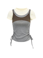 Korean Lace Trim Drawstring T-Shirt