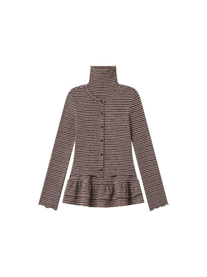 Ruffle Layered-Look Mock-Neck Top