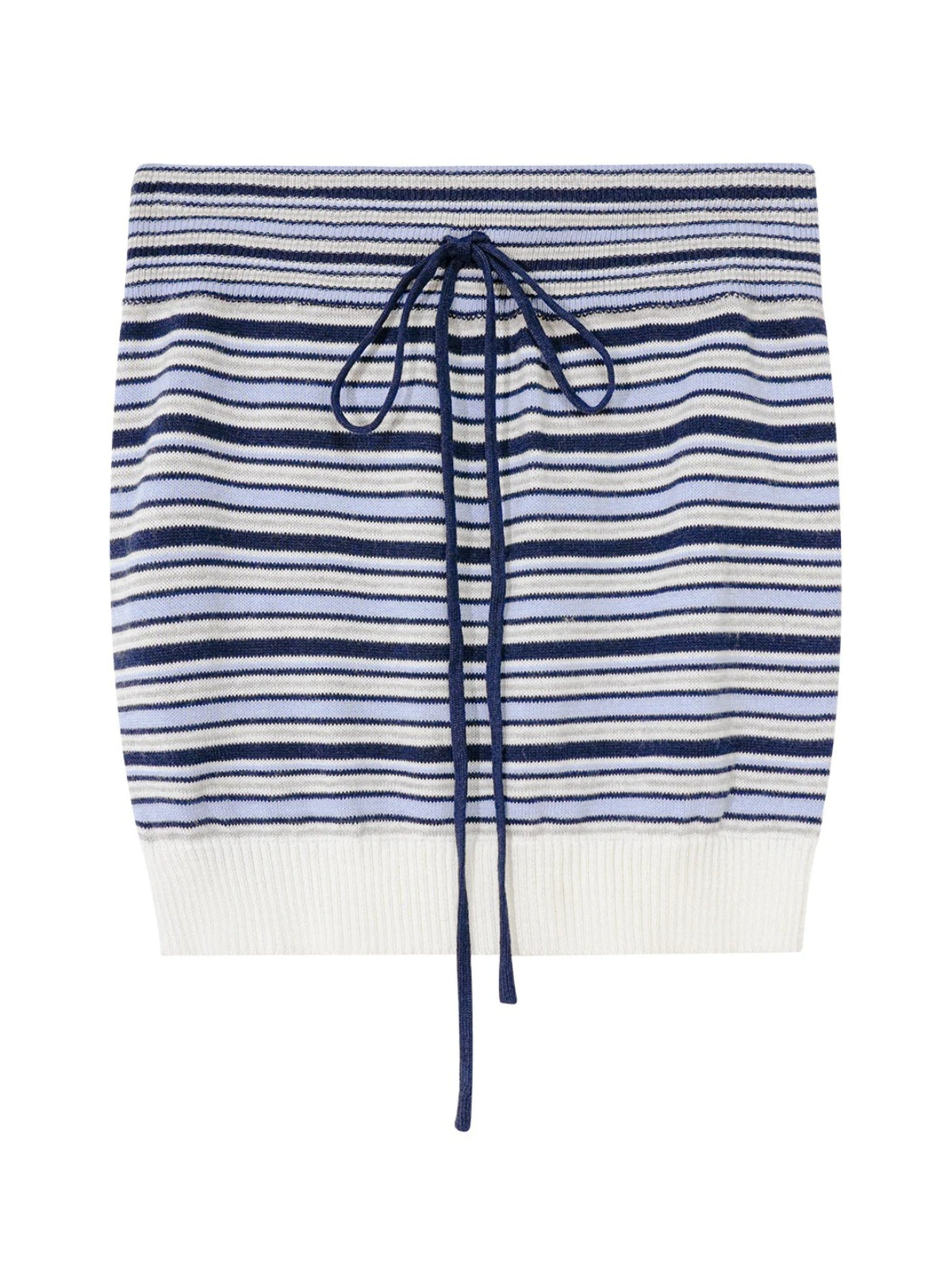 Striped Hooded Cardigan Bandeau Knit Set