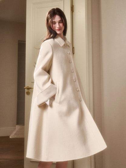 Playful Winter 100% Wool Cape Coat