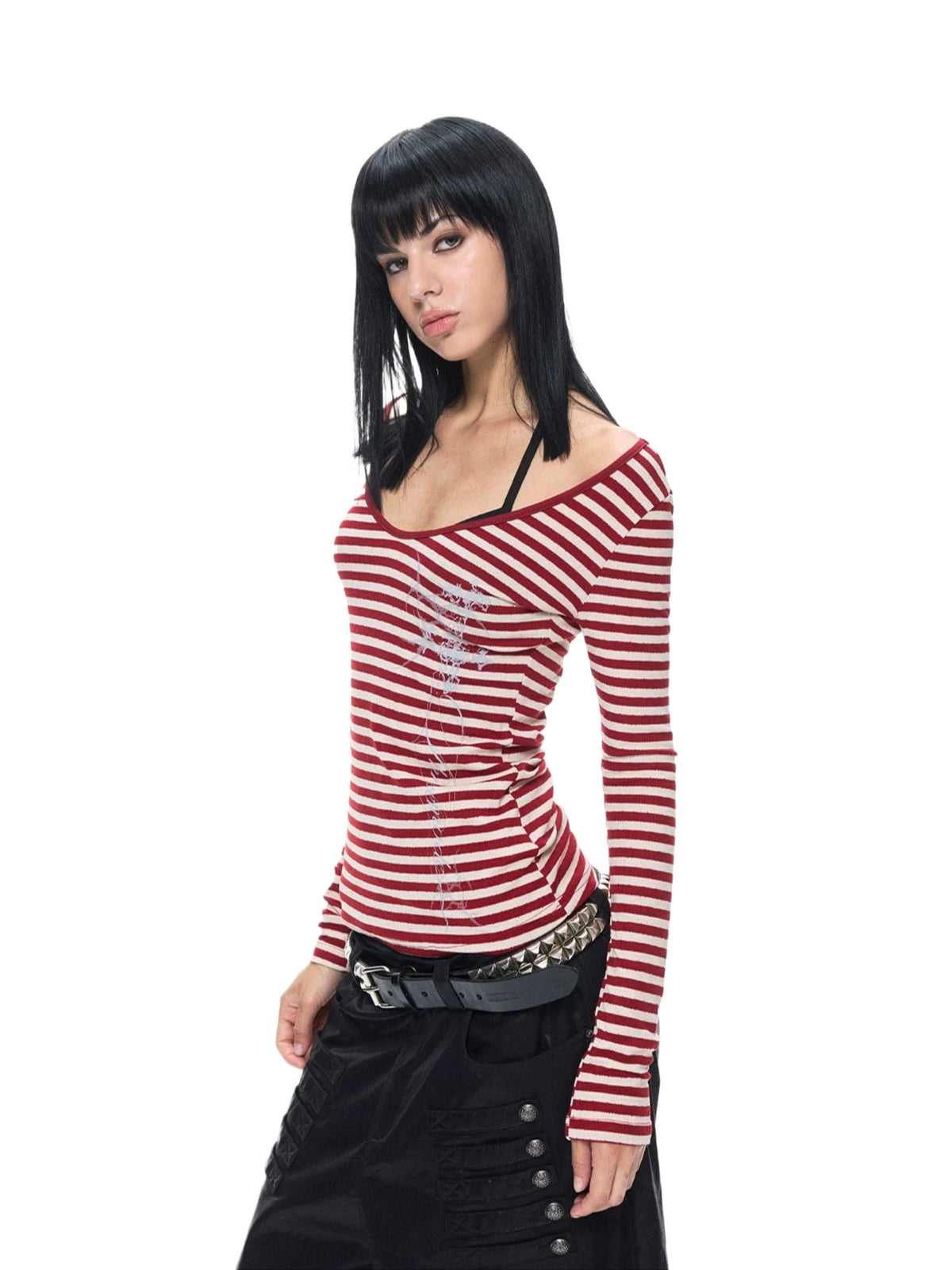 Vine Print Crew Neck Top