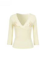 Beaded Lace Knit Top
