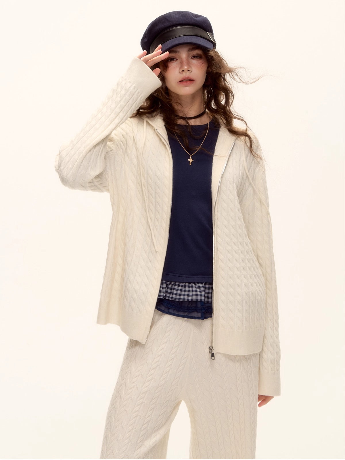 Cable Zip Hoodie Pants Set