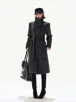Gray Double Breasted Wool Coat