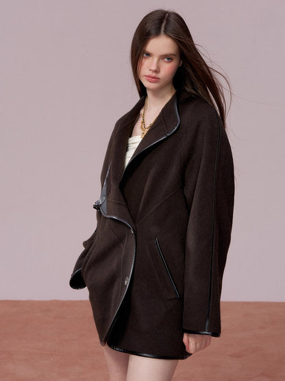 Vintage Shearling-Wool Double-Faced Coat