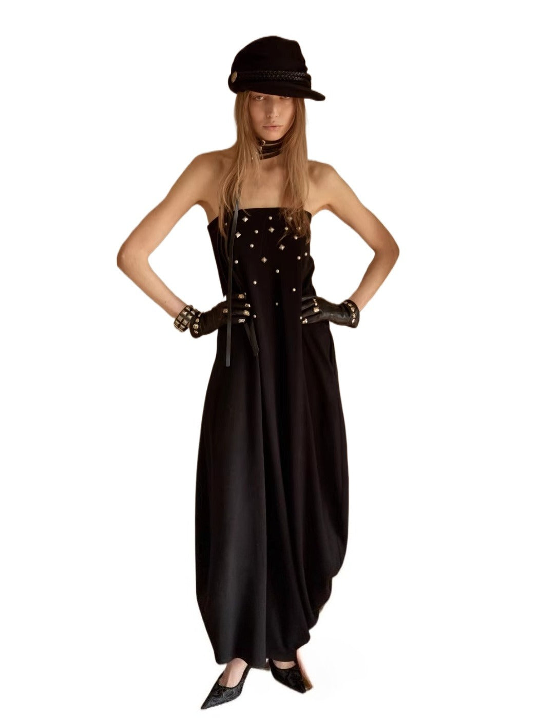 Studded Bustier Maxi Dress