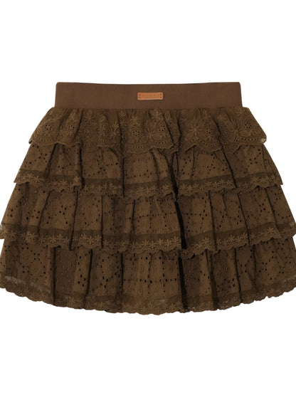 Multi-layer Ruffle Elastic Waist Tiered Skirt