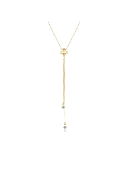Iris Zircon Tassel Necklace