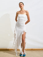 Asymmetrical Ruffle Bandeau Dress