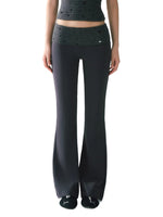 Striped Waistband Flared Pants