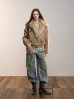 Gradient Faux Fur Cotton Coat