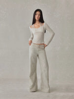 Plaid Drape Straight Pants