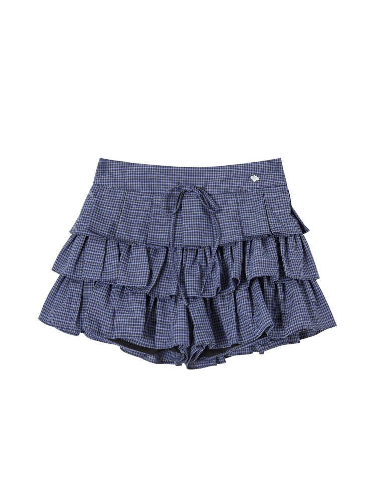 Plaid Ruffle Shirt &amp; Skirt Set