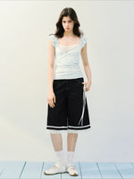 Pink & Blue Layered Ruffle Tee