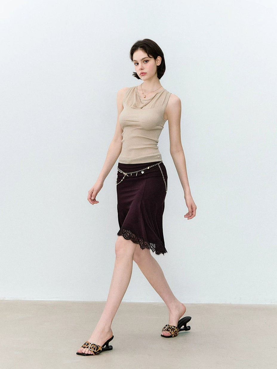 Draped Knit Tank Top