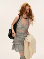 Lace Trim Patchwork Cami Dress