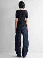 3D Wide-Leg Denim Pants