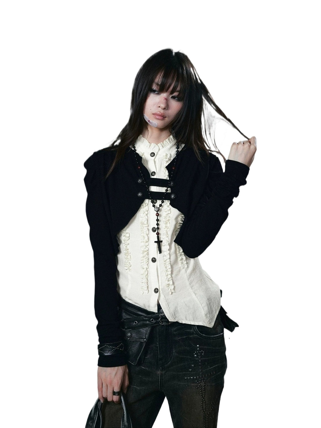 Vintage Ruffled Layered Cardigan