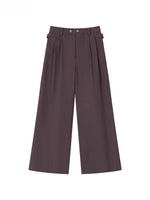 Pleated Double-Buckle Wide Pants