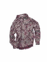 Washed Plaid Frayed-Edge Fitted Shirt