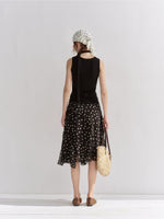 Mesh Panel Ribbon Tank Top