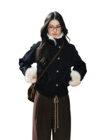 Black Patchwork Slim Jacket