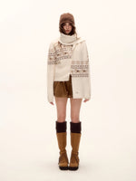 Fair Isle Knit Cardigan and Scarf Set