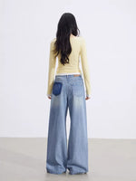 Yellow & Gray Layered Ruched Top