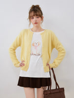 Cable Knit Wool Blend Cardigan