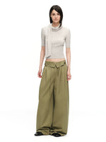 Crossover Wide-Leg Pants