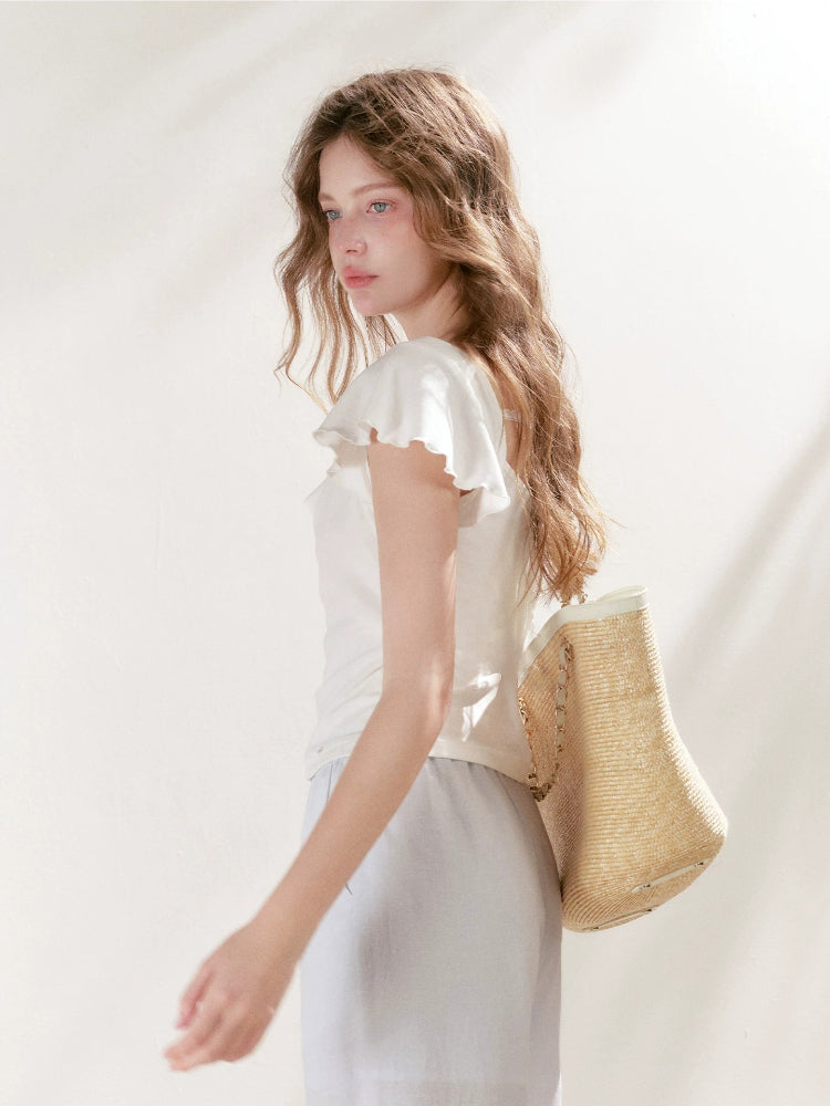 Lace Drape Neck Tee