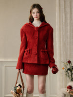 Galaxy Forever 'Christmas Miracle' Berry Color Fluffy Bow Set